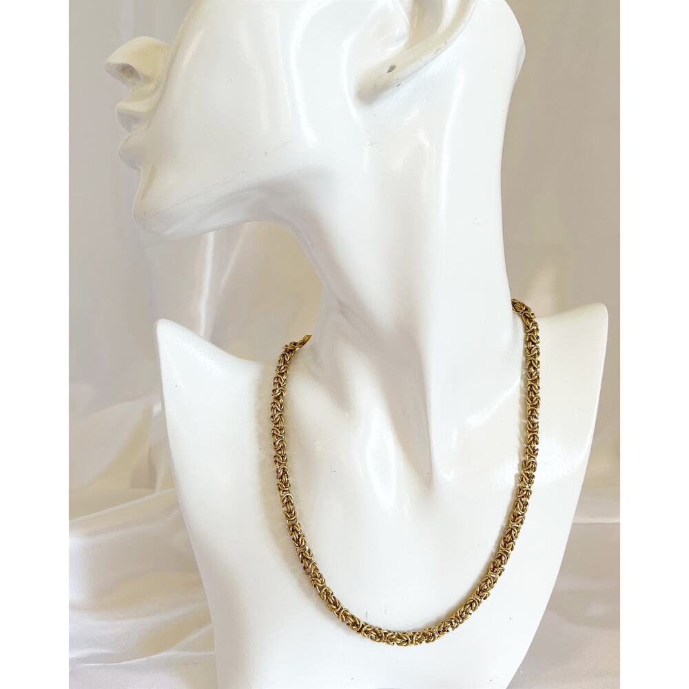 GIVENCHY Vintage 1980’s Gold Tone Byzantine Chain Necklace Lobster Clasp